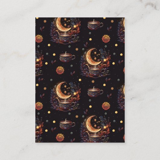 Mystiek Zwart Goud Hemelse Bruiloft QR code Informatiekaartje (Achterkant)