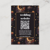 Mystiek Zwart Goud Hemelse Bruiloft QR code Informatiekaartje (Voorkant)