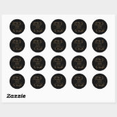 Mystiek Zwart Goud Hemelse Bruiloft Ronde Sticker (Vel)