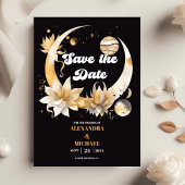 Mystiek Zwart Goud Hemelse Bruiloft Save The Date