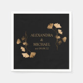 Mystiek Zwart Goud Hemelse Bruiloft Servet (Voorkant)