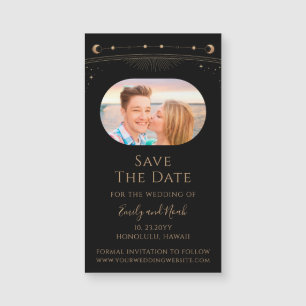Mystiek Zwart Goud Zon Maan Star Save The Date