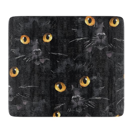 Mystiek zwart kattenogenpatroon snijplank (Voorkant)
