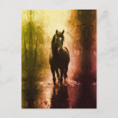 Mystiek zwart paard - Dark Fantasy Equestrian Briefkaart (Voorkant)