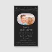 Mystiek Zwart Zilver Zon Maan Star Save The Date (Voorkant)