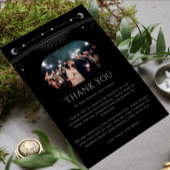 Mystiek Zwart Zilver Zon Maan Ster Foto Bruiloft Bedankkaart