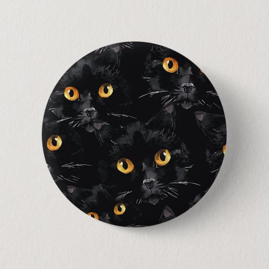 Mystiek Zwarte Kat Ogen Patroon Ronde Button 5,7 Cm (Voorkant)