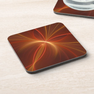 Mystieke Abstracte Fractal Art Moderne Warme Kleur Bier Onderzetter