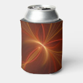 Mystieke Abstracte Fractal Art Moderne Warme Kleur Blikjeskoeler (Blikje Achterkant)