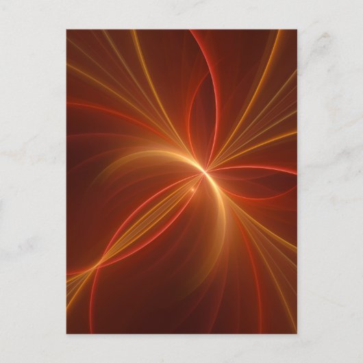 Mystieke Abstracte Fractal Art Moderne Warme Kleur Briefkaart (Voorkant)