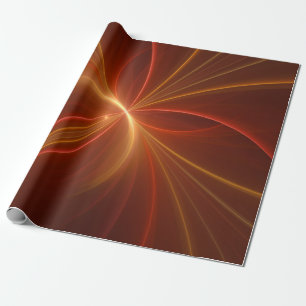 Mystieke Abstracte Fractal Art Moderne Warme Kleur Cadeaupapier