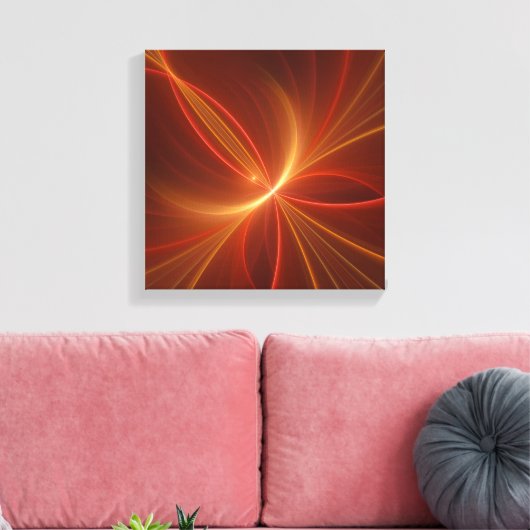 Mystieke Abstracte Fractal Art Moderne Warme Kleur Canvas Afdruk (Insitu (Woonkamer))