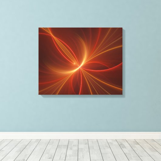 Mystieke Abstracte Fractal Art Moderne Warme Kleur Canvas Afdruk (Insitu (Houten vloer))