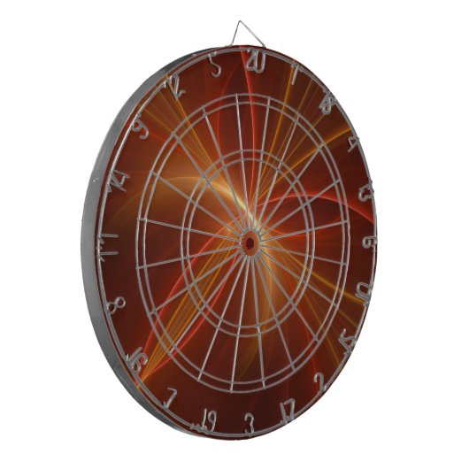 Mystieke Abstracte Fractal Art Moderne Warme Kleur Dartbord (Voorkant Links)