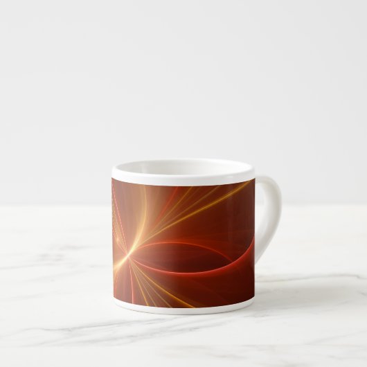 Mystieke Abstracte Fractal Art Moderne Warme Kleur Espresso Kop (Voorkant rechts)