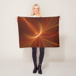 Mystieke Abstracte Fractal Art Moderne Warme Kleur Fleece Deken