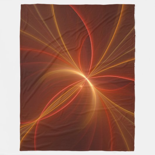 Mystieke Abstracte Fractal Art Moderne Warme Kleur Fleece Deken (Voorkant)