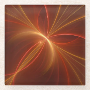 Mystieke Abstracte Fractal Art Moderne Warme Kleur Glazen Onderzetter