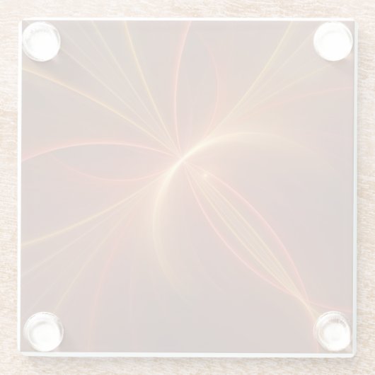 Mystieke Abstracte Fractal Art Moderne Warme Kleur Glazen Onderzetter (Achterkant)