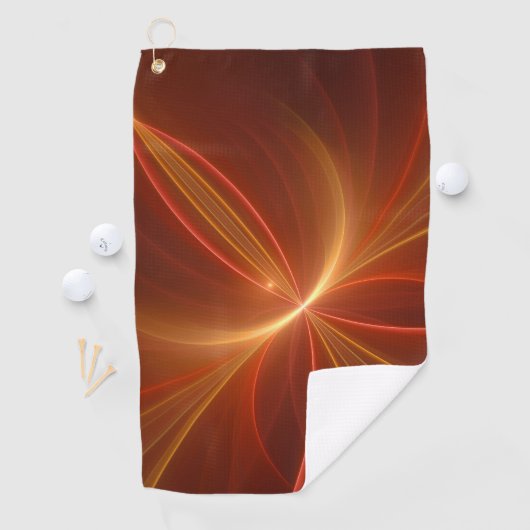 Mystieke Abstracte Fractal Art Moderne Warme Kleur Golfhanddoek (Insitu)