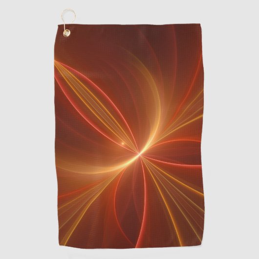 Mystieke Abstracte Fractal Art Moderne Warme Kleur Golfhanddoek (Voorkant)