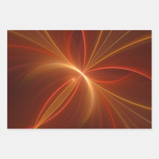 Mystieke Abstracte Fractal Art Moderne Warme Kleur Inpakpapier Vel (Voorkant 3)