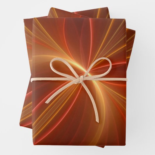 Mystieke Abstracte Fractal Art Moderne Warme Kleur Inpakpapier Vel (In situ)