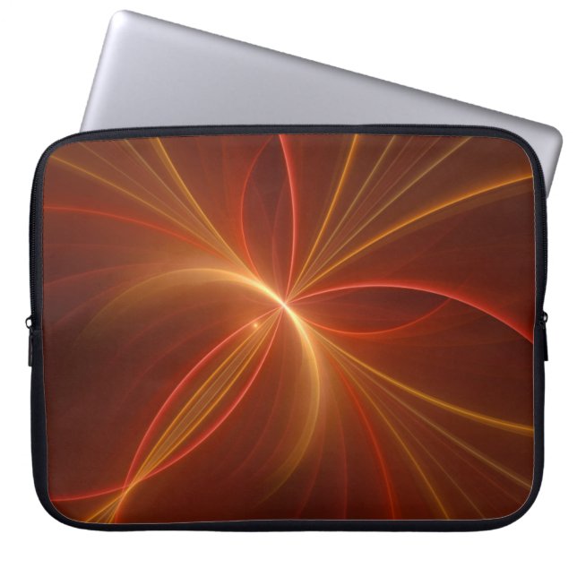 Mystieke Abstracte Fractal Art Moderne Warme Kleur Laptop Sleeve (Voorkant)