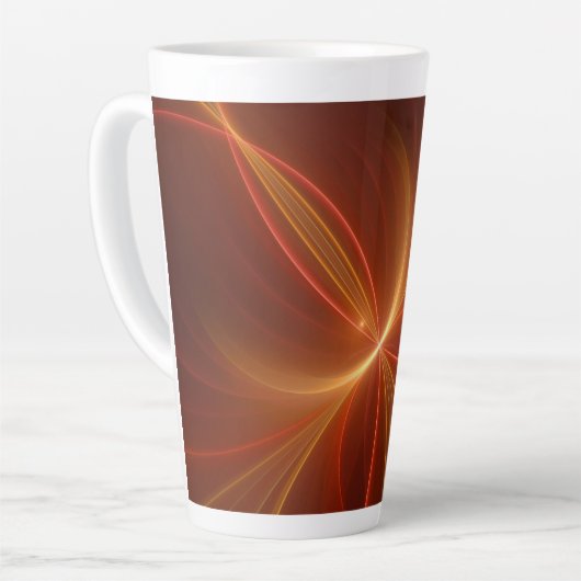 Mystieke Abstracte Fractal Art Moderne Warme Kleur Latte Mok (Linkerhoek)