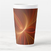 Mystieke Abstracte Fractal Art Moderne Warme Kleur Latte Mok (Voorkant)