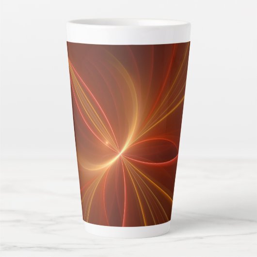 Mystieke Abstracte Fractal Art Moderne Warme Kleur Latte Mok (Voorkant)