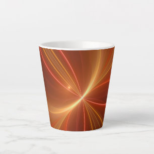 Mystieke Abstracte Fractal Art Moderne Warme Kleur Latte Mok