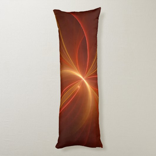 Mystieke Abstracte Fractal Art Moderne Warme Kleur Lichaamskussen (Achterkant (Verticaal))