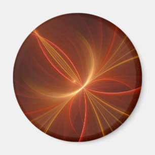 Mystieke Abstracte Fractal Art Moderne Warme Kleur Magneet