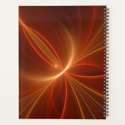 Mystieke Abstracte Fractal Art Moderne Warme Kleur Planner (Achterkant)