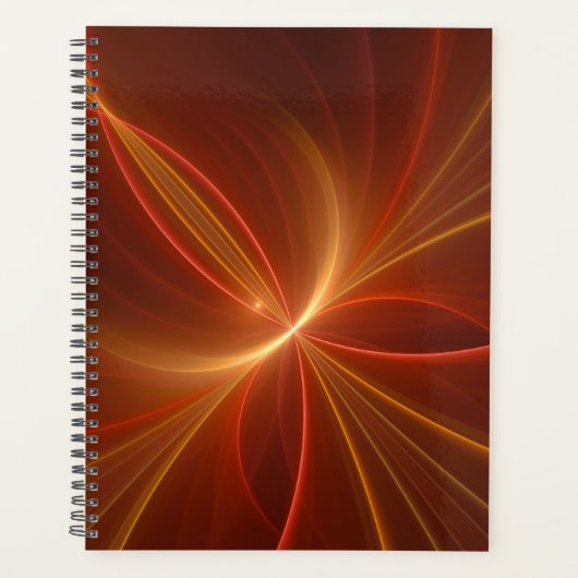Mystieke Abstracte Fractal Art Moderne Warme Kleur Planner (Voorkant)