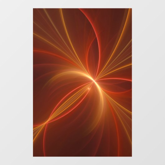 Mystieke Abstracte Fractal Art Moderne Warme Kleur Raamsticker (Vel)