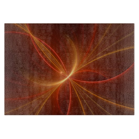 Mystieke Abstracte Fractal Art Moderne Warme Kleur Snijplank (Voorkant)