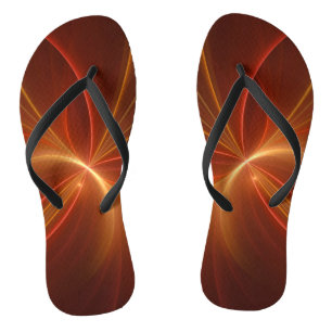 Mystieke Abstracte Fractal Art Moderne Warme Kleur Teenslippers