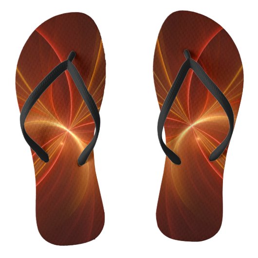 Mystieke Abstracte Fractal Art Moderne Warme Kleur Teenslippers (Voetbed)