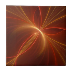 Mystieke Abstracte Fractal Art Moderne Warme Kleur Tegeltje