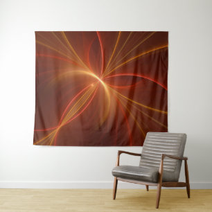 Mystieke Abstracte Fractal Art Moderne Warme Kleur Wandkleed