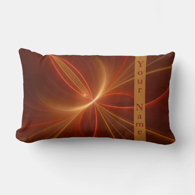 Mystieke Abstracte Fractal Moderne Warme Kleuren N Kussen (Voorkant)