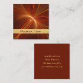 Mystieke Abstracte Fractal Moderne Warme Kleuren N Vierkante Visitekaartje (Voorkant / Achterkant)