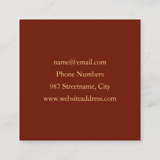 Mystieke Abstracte Fractal Moderne Warme Kleuren N Vierkante Visitekaartje (Achterkant)