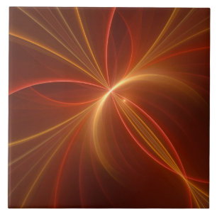 Mystieke Abstracte Fractale Kunst Moderne Warme Kl Tegeltje