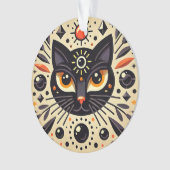 Mystieke afbeelding van een zwarte kat ornament (voorkant)
