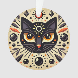 Mystieke afbeelding van een zwarte kat ornament