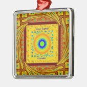 Mystieke Afrikaanse Oogmuur Kunst: Een Cyaan Gaze Metalen Ornament (Links)