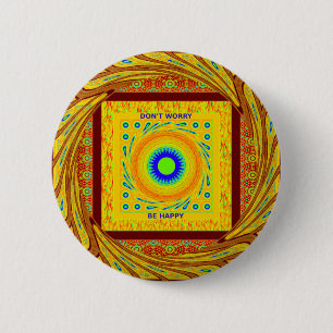 Mystieke Afrikaanse Oogmuur Kunst: Een Cyaan Gaze Ronde Button 5,7 Cm